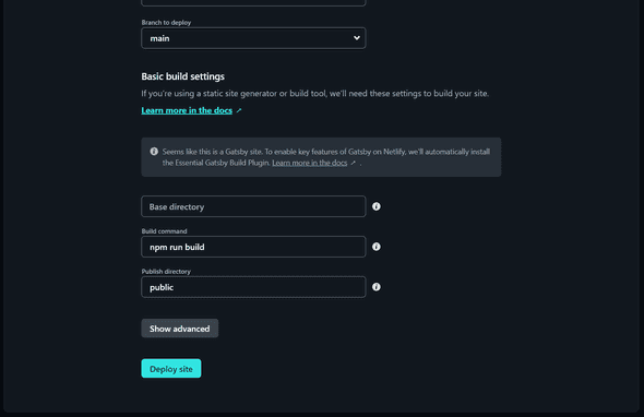 netlify build